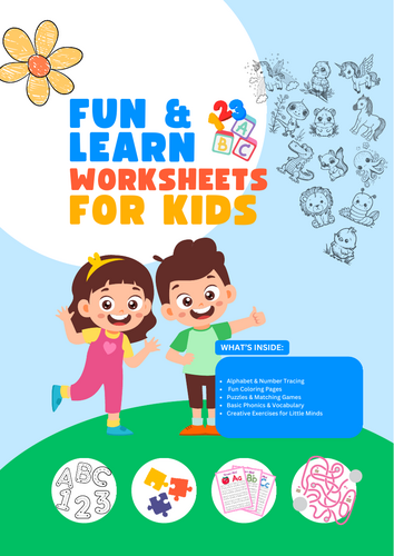Fun & Learn worksheets for kids free printables