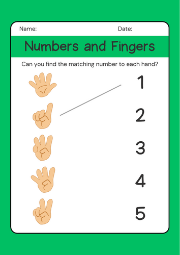 Numbers Worksheet in Green and White Simple Style