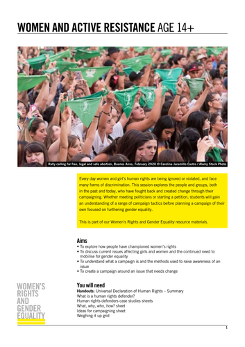Session 5: WOMEN AND ACTIVE RESISTANCE