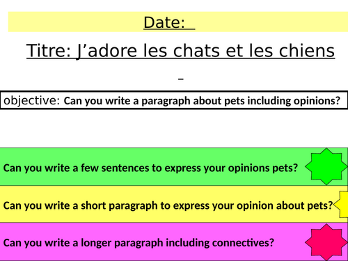 French Year 7 - Unit 1 lesson 8 - Animals 2