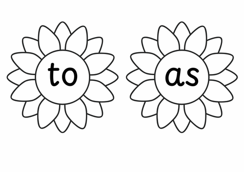 Read and fill the sunflowers with tricky words