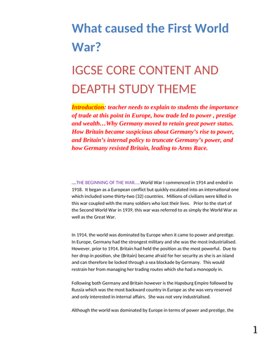 Causes of World War 1
