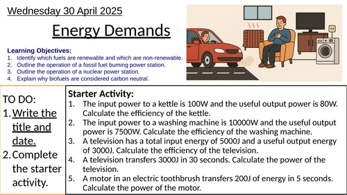 AQA GCSE Combined Science Physics: Power Stations and Energy Demands: Complete Lesson