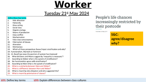 Affluent worker - GCSE Sociology Social stratification