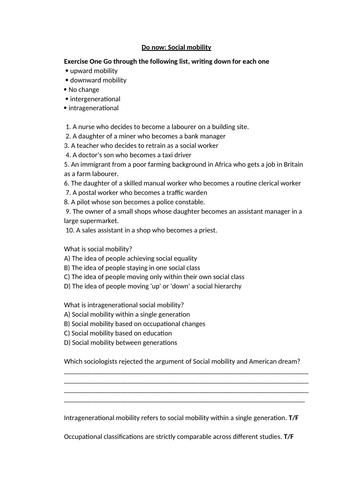 Sociological views of Life chances - GCSE Sociology, Social stratification