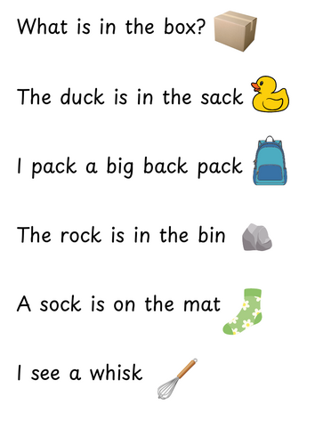 Sounds Write Reception Sentences