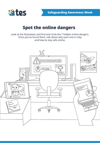 Spot the online dangers worksheet