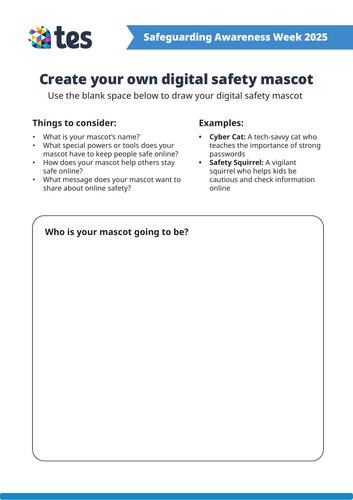Design your own digital safety mascot