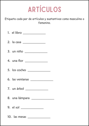 Artículos - Definite and Indefinite Articles (el, la, los, las) in Spanish