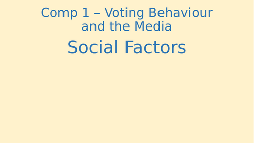 Voting Behaviours (Edexcel Politics)