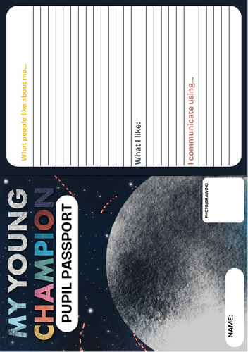 Young champion SEN pupil passport - space theme
