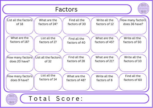 Factors - 20 Questions