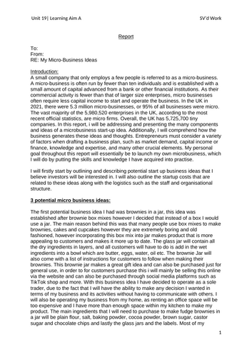 Unit 19 - Btec Pitching a New Business Assignment examples 1, 2, 3 DISTINCTION