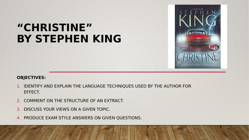 GCSE English Language Paper 1 Questions 1-4 Stephen King