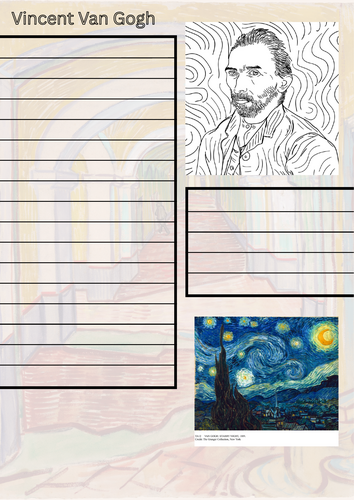 Van Gogh artist research template