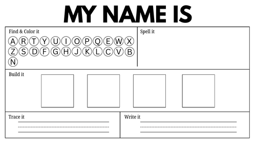 Custom Name Worksheet for Preschool