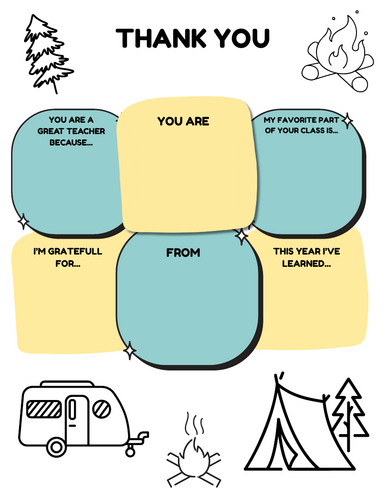 Camp Themed Teacher Appreciation Template