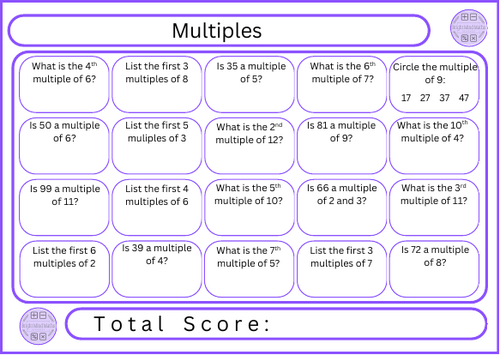 Multiples - 20 Questions