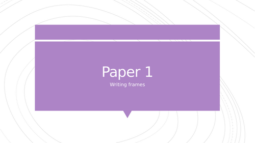 AQA GCSE Language Paper 1 Writing Frames