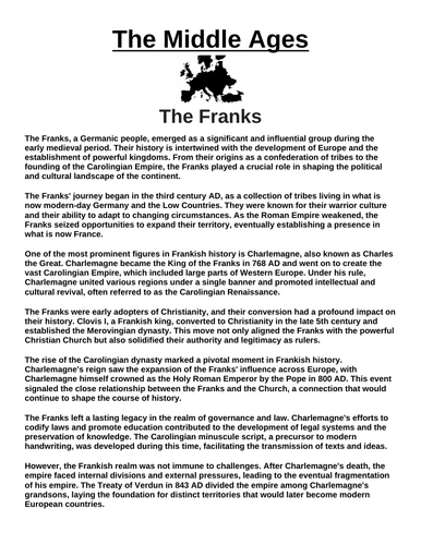 The Franks “Article & Questions” Assignment (The Middle Ages)