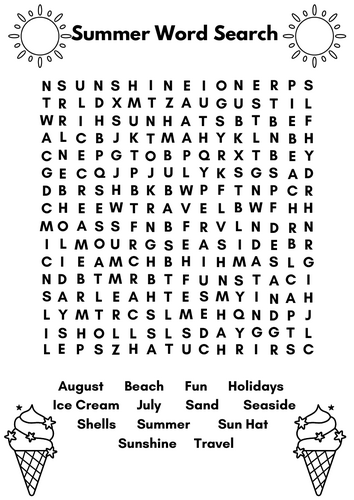 Summer Word Search