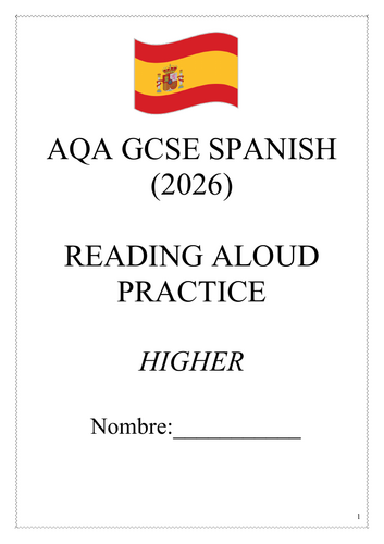 GCSE 2026 Spanish - AQA Reading Aloud practice _ Higher