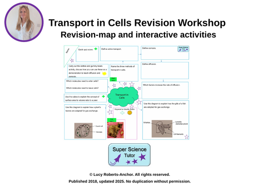GCSE Transport in Cells Revision Workshop, Diffusion, Osmosis, Active Transport, Exchange Surfaces