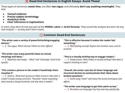 Avoid Dead-End Sentences