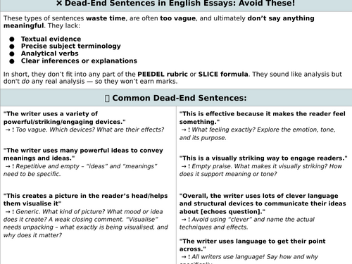 Avoid Dead-End Sentences