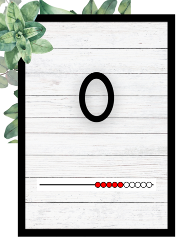 Rekenrek number cards 0-10 natural