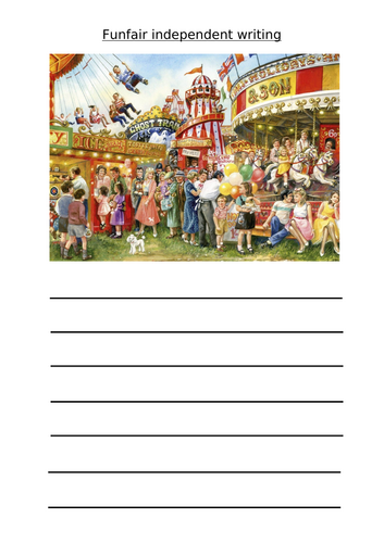 Funfair themed independent writing template