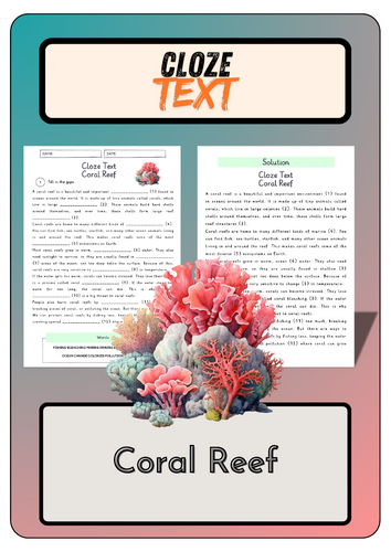 Cloze text - Coral Reef + Solutions