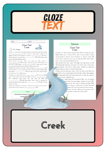 Cloze text - Creek+ Solutions
