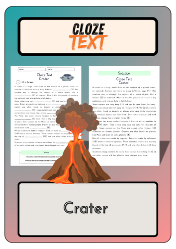Cloze text - Crater + Solutions