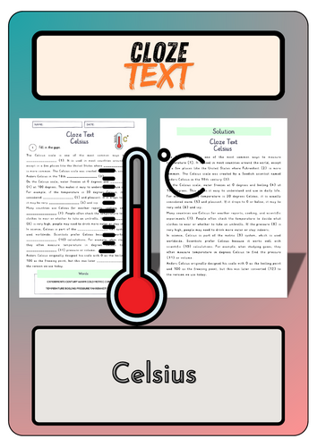 Cloze text - Celsius + Solutions
