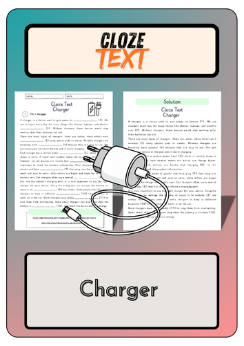 Cloze text - Charger + Solutions