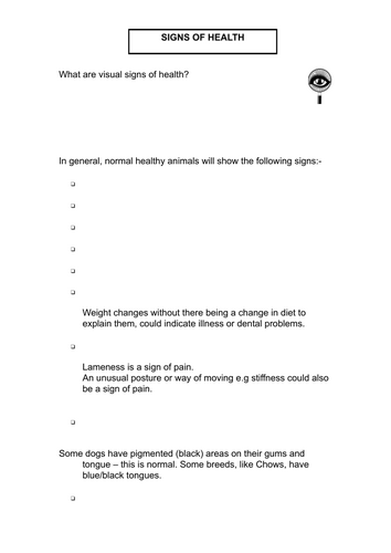 Level 2 - Animal Health Checks