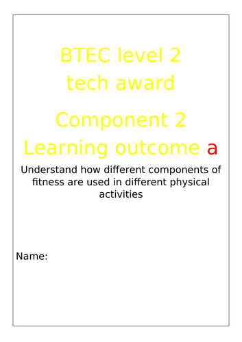 Pearson BTEC Tech Award Sport - Complete component 2