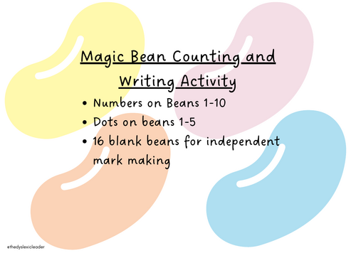 Magic Bean Counting and Writing Activity
