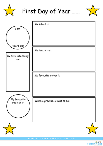 First Day Back Activity