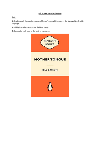 KS3 Non-Fiction Homework: Bill Bryson