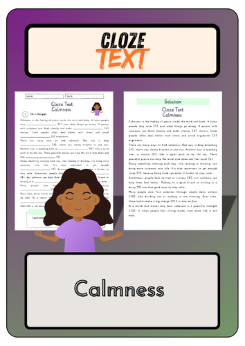 Cloze text - Calmness + Solutions