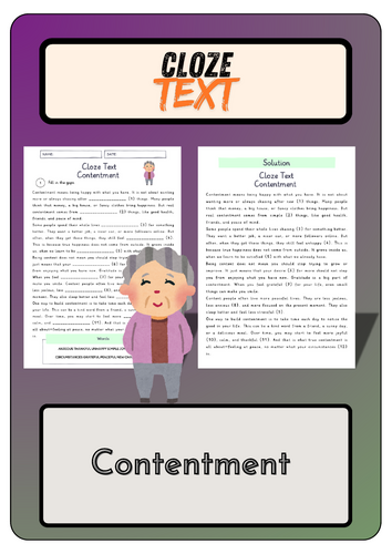 Cloze text - Contentment + Solutions