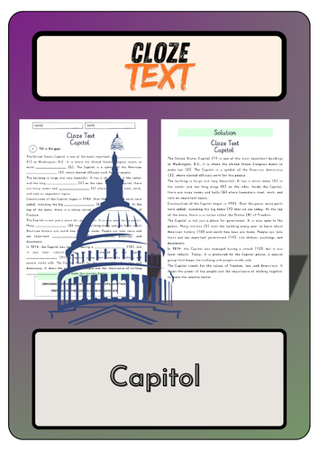 Cloze text - Capitol + Solutions