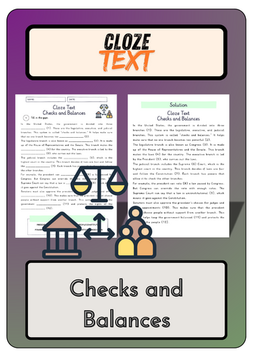 Cloze text - Checks and Balances + Solutions