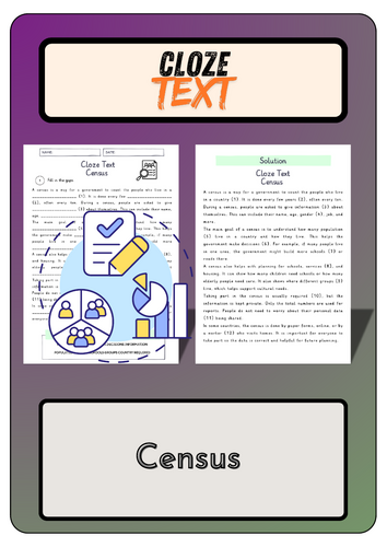 Cloze text - Census + Solutions