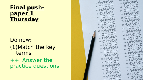 Exam practice for paper 1