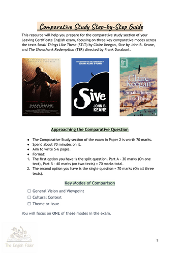 Comparative Study Guide - Leaving Cert 2025 (TSR, Sive, STLT)