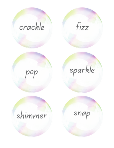 Magic bubbles vocabulary