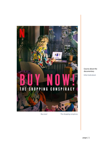 Worksheet netflix documentary 'Buy now! The shopping conspiracy.